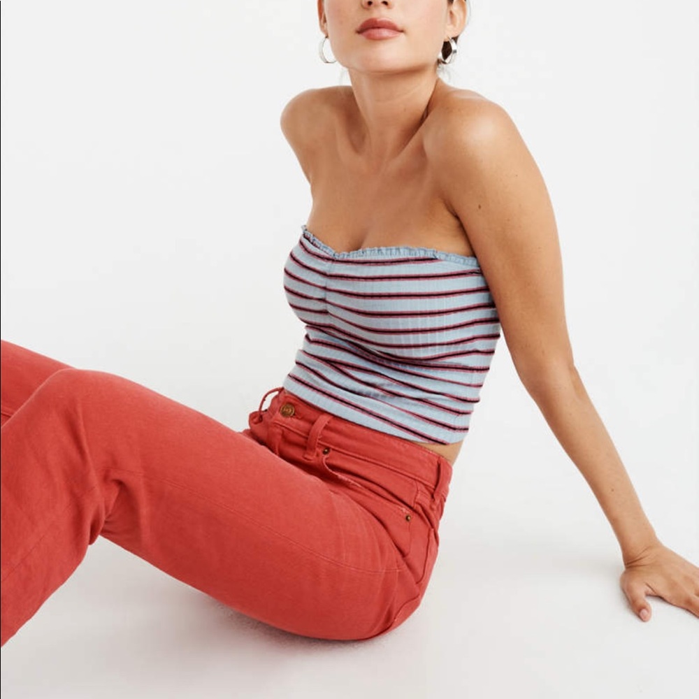 Ruffle trim tube top